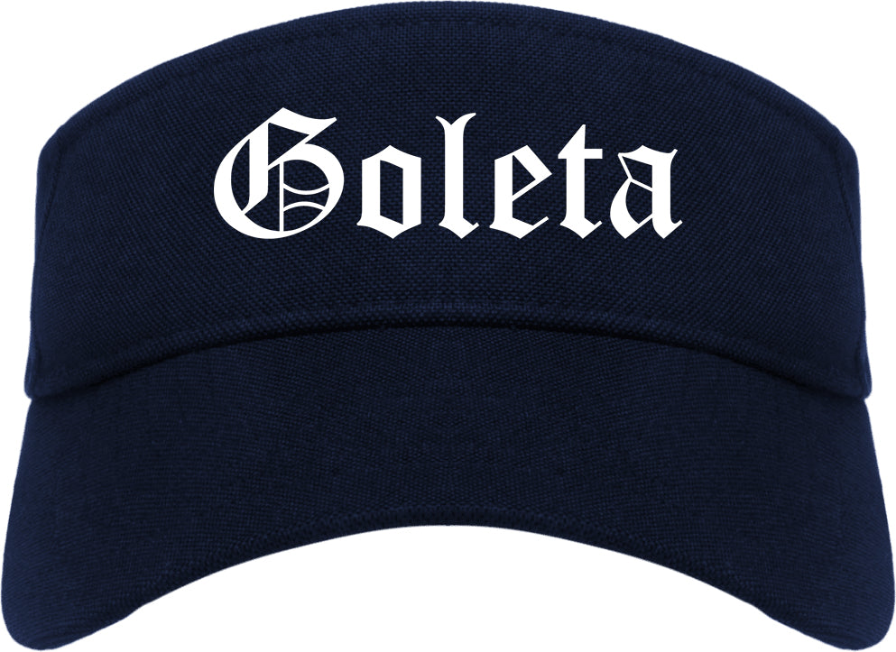 Goleta California CA Old English Mens Visor Cap Hat Navy Blue