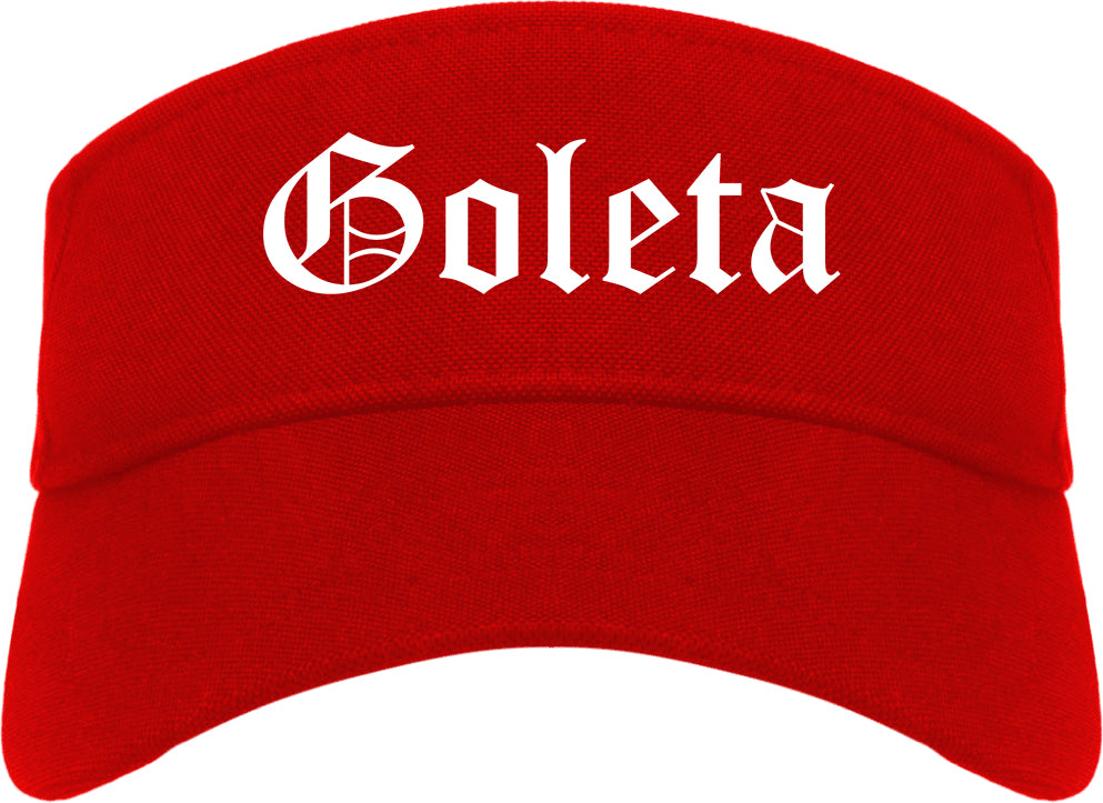 Goleta California CA Old English Mens Visor Cap Hat Red