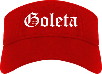 Goleta California CA Old English Mens Visor Cap Hat Red