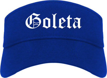 Goleta California CA Old English Mens Visor Cap Hat Royal Blue
