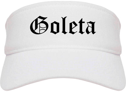 Goleta California CA Old English Mens Visor Cap Hat White