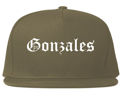 Gonzales California CA Old English Mens Snapback Hat Grey
