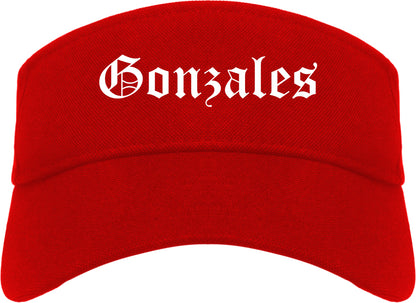 Gonzales California CA Old English Mens Visor Cap Hat Red