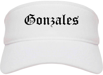 Gonzales California CA Old English Mens Visor Cap Hat White