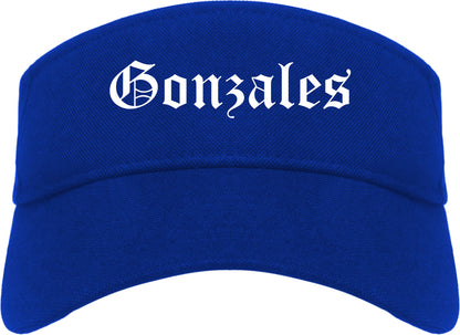 Gonzales Louisiana LA Old English Mens Visor Cap Hat Royal Blue