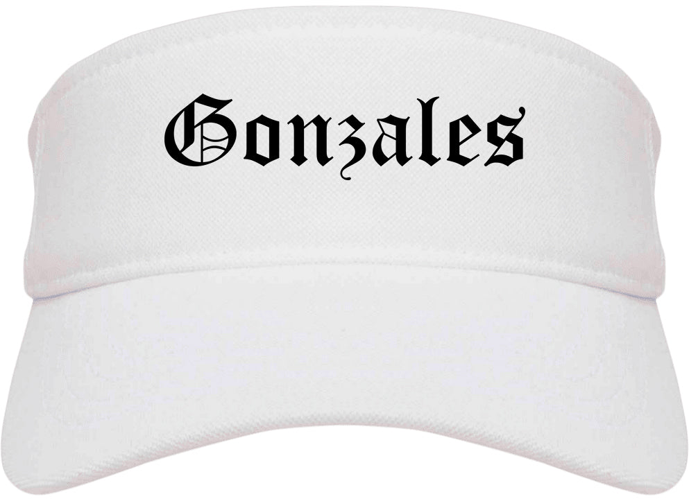 Gonzales Louisiana LA Old English Mens Visor Cap Hat White