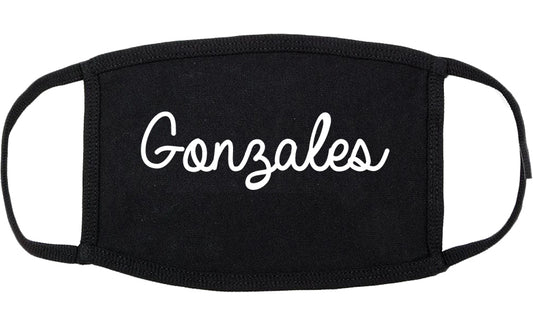 Gonzales Texas TX Script Cotton Face Mask Black