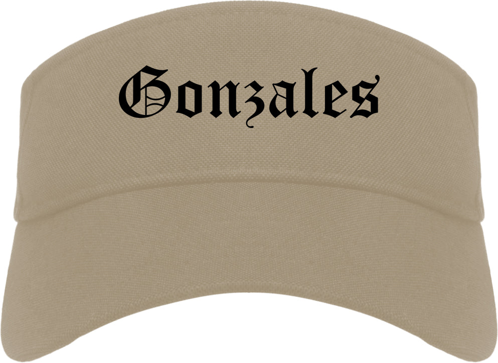 Gonzales Texas TX Old English Mens Visor Cap Hat Khaki