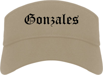 Gonzales Texas TX Old English Mens Visor Cap Hat Khaki