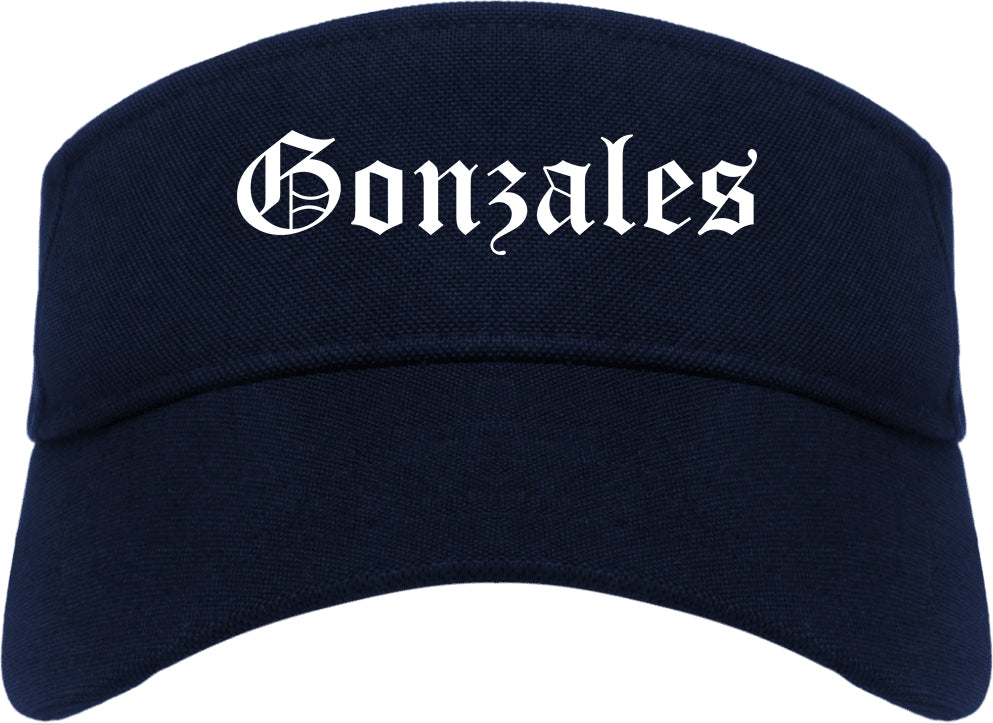 Gonzales Texas TX Old English Mens Visor Cap Hat Navy Blue