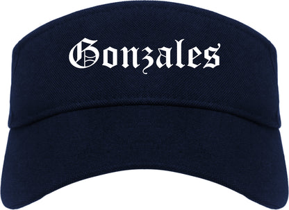 Gonzales Texas TX Old English Mens Visor Cap Hat Navy Blue