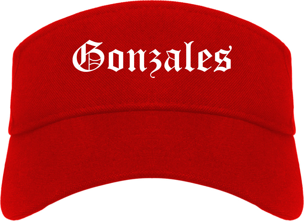 Gonzales Texas TX Old English Mens Visor Cap Hat Red