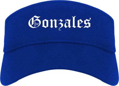 Gonzales Texas TX Old English Mens Visor Cap Hat Royal Blue