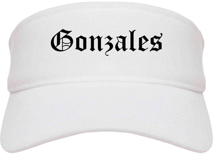 Gonzales Texas TX Old English Mens Visor Cap Hat White