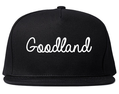 Goodland Kansas KS Script Mens Snapback Hat Black