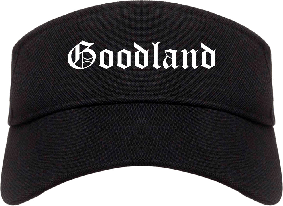Goodland Kansas KS Old English Mens Visor Cap Hat Black