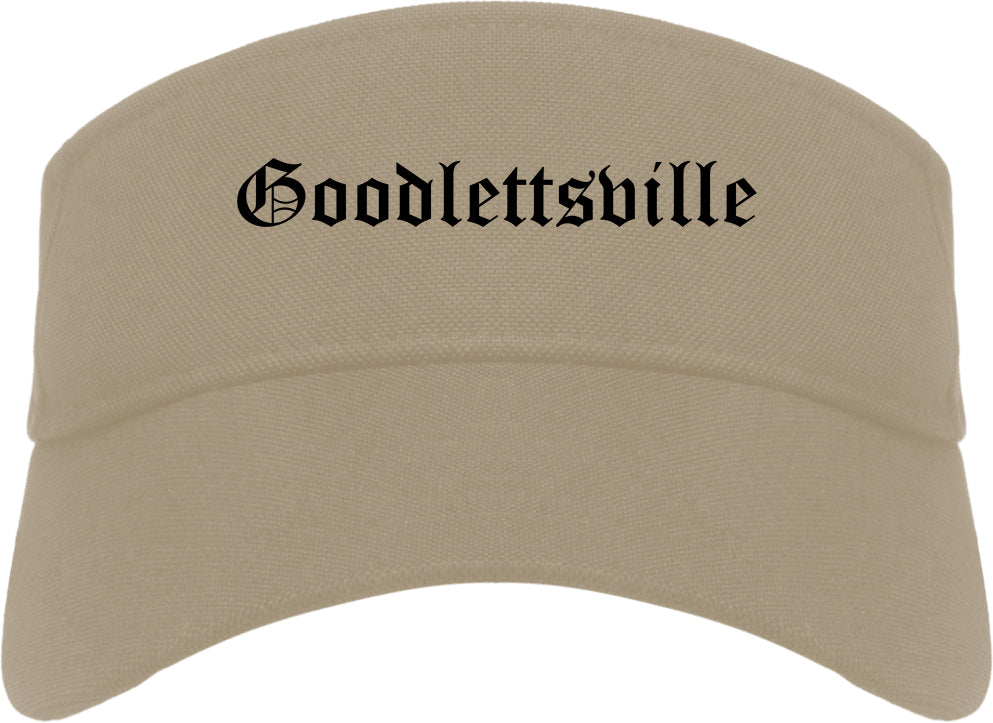 Goodlettsville Tennessee TN Old English Mens Visor Cap Hat Khaki