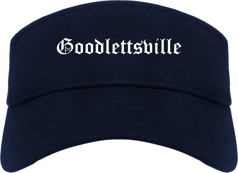 Goodlettsville Tennessee TN Old English Mens Visor Cap Hat Navy Blue