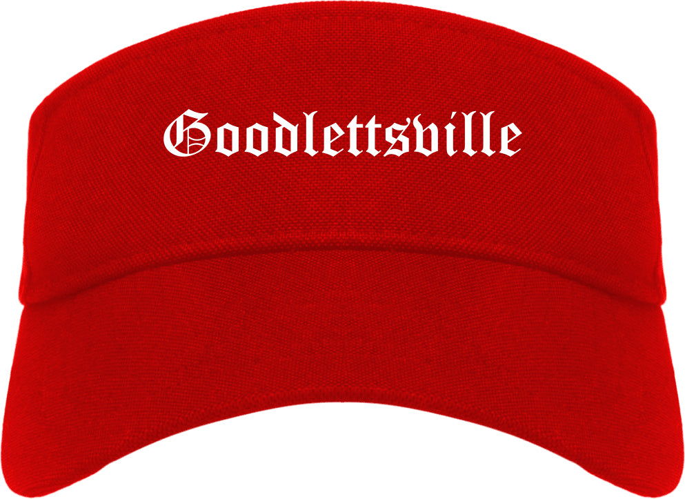 Goodlettsville Tennessee TN Old English Mens Visor Cap Hat Red