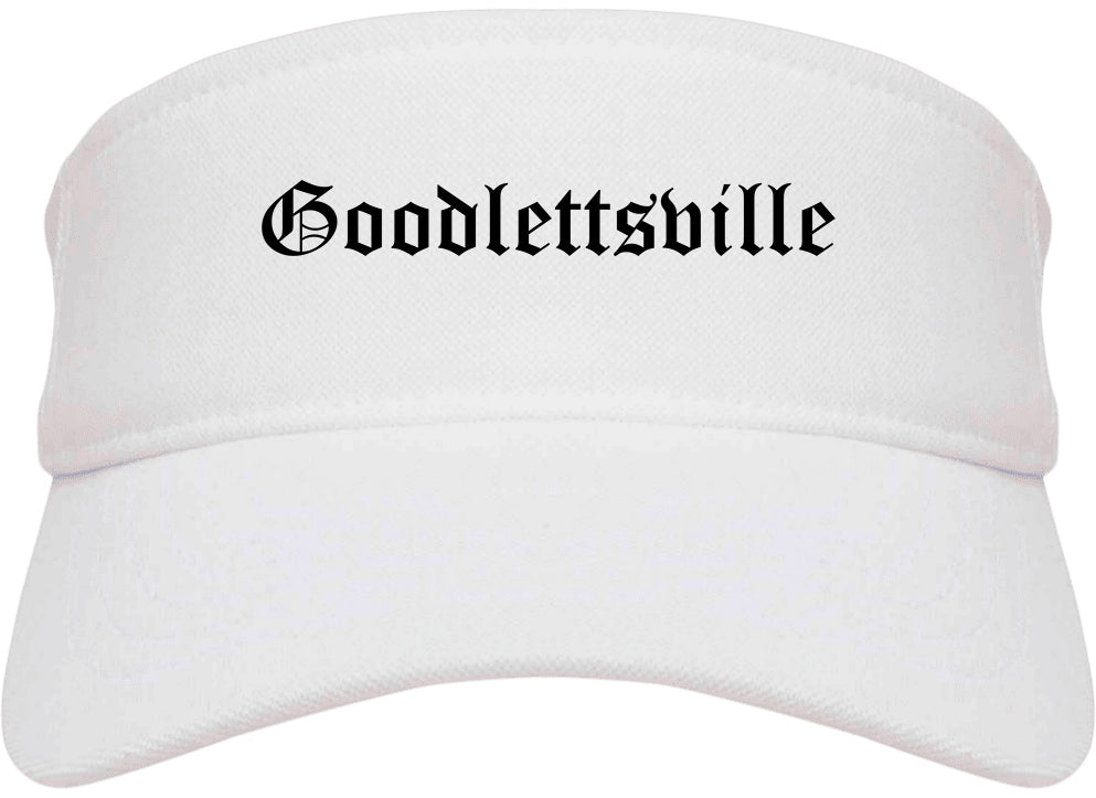 Goodlettsville Tennessee TN Old English Mens Visor Cap Hat White