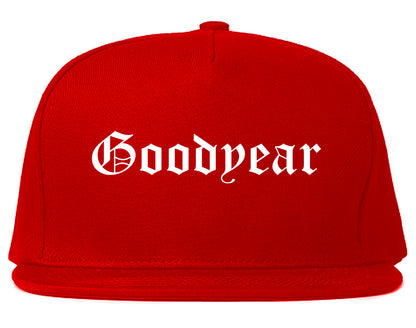 Goodyear Arizona AZ Old English Mens Snapback Hat Red