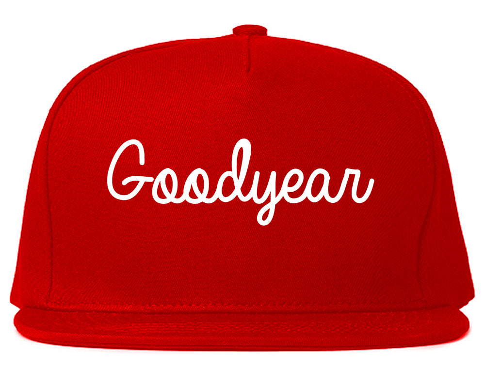 Goodyear Arizona AZ Script Mens Snapback Hat Red