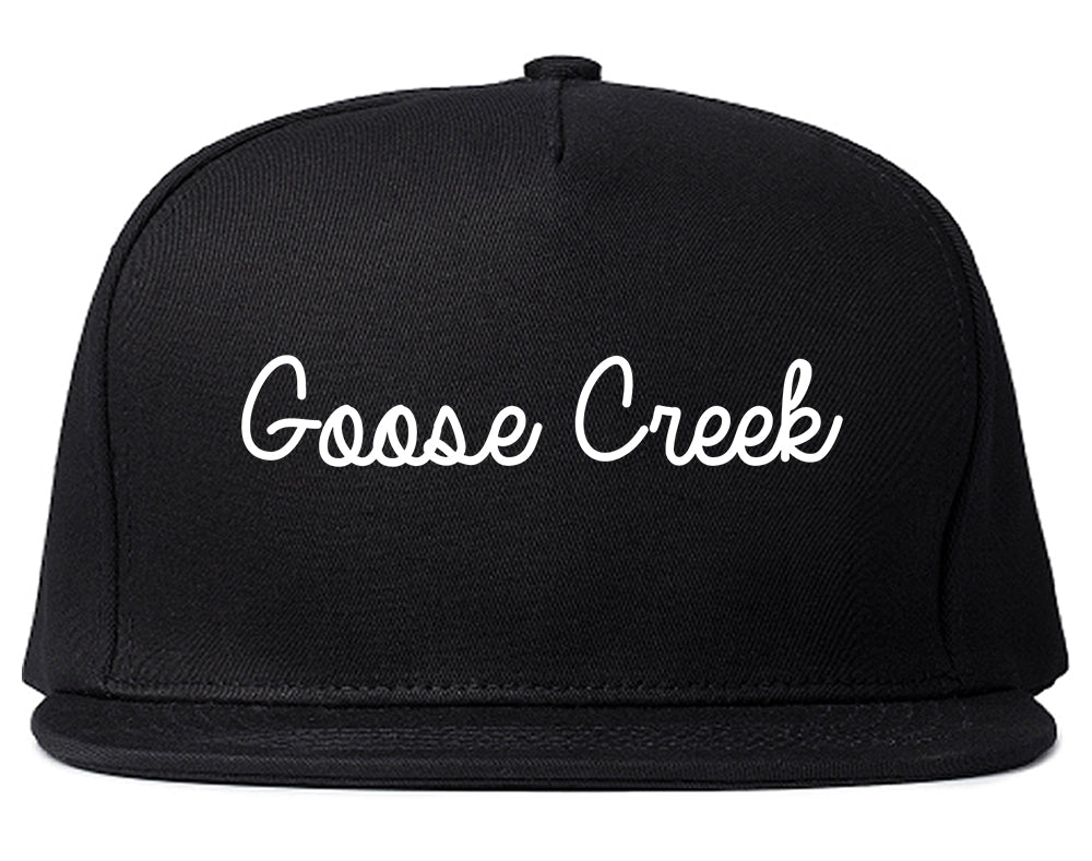 Goose Creek South Carolina SC Script Mens Snapback Hat Black