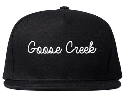 Goose Creek South Carolina SC Script Mens Snapback Hat Black