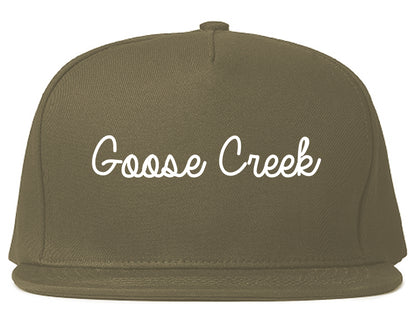 Goose Creek South Carolina SC Script Mens Snapback Hat Grey