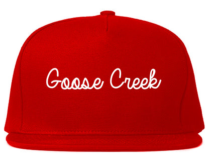 Goose Creek South Carolina SC Script Mens Snapback Hat Red