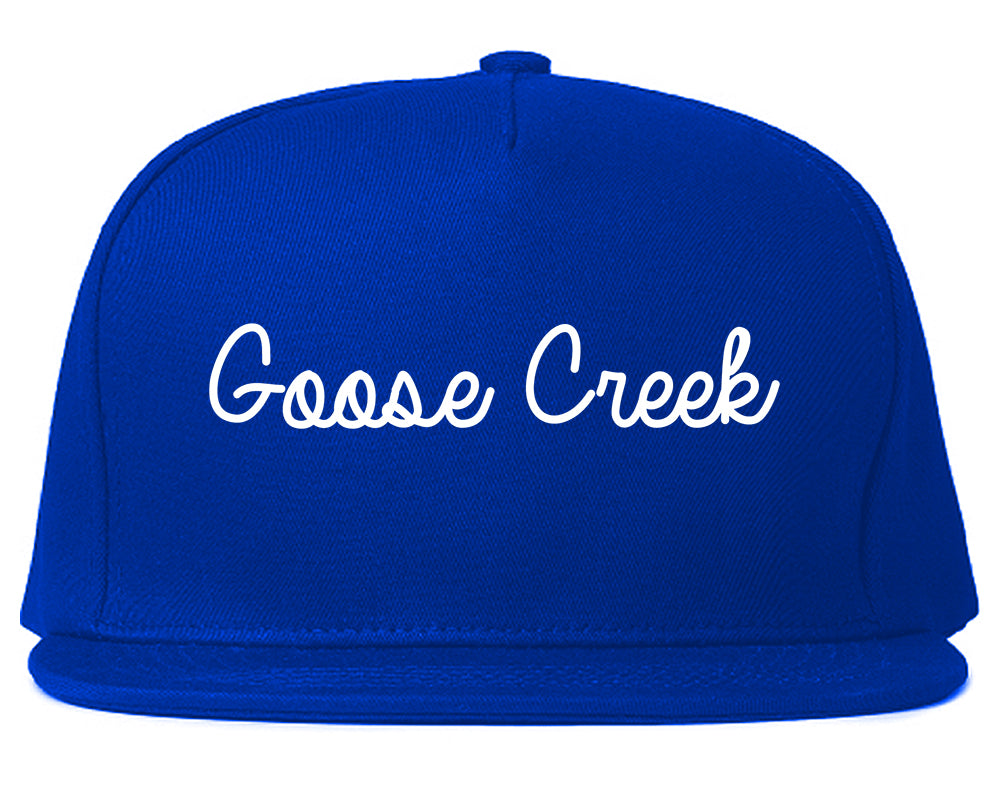 Goose Creek South Carolina SC Script Mens Snapback Hat Royal Blue