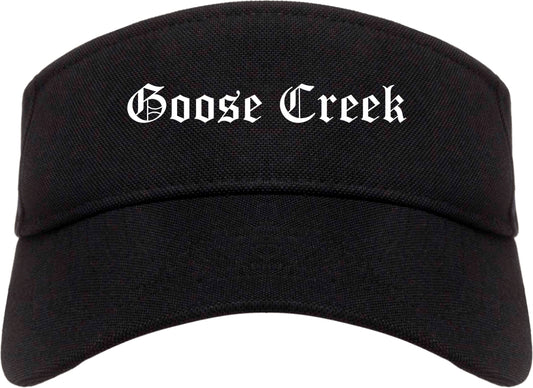Goose Creek South Carolina SC Old English Mens Visor Cap Hat Black