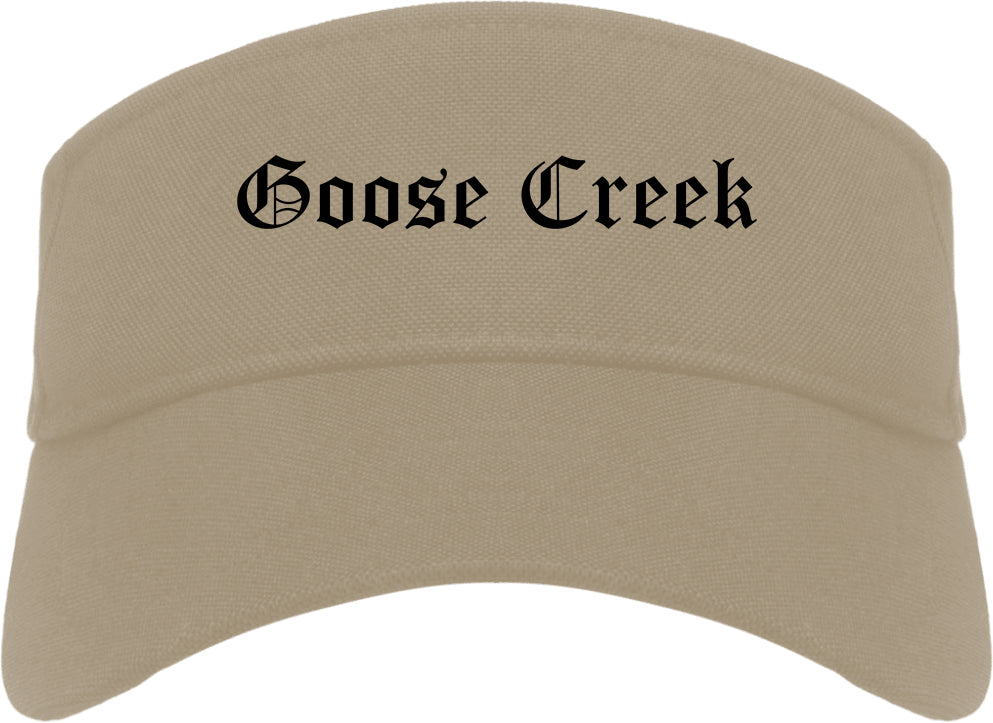 Goose Creek South Carolina SC Old English Mens Visor Cap Hat Khaki