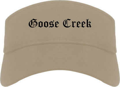 Goose Creek South Carolina SC Old English Mens Visor Cap Hat Khaki