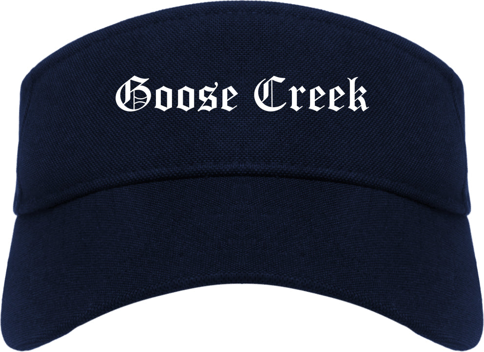 Goose Creek South Carolina SC Old English Mens Visor Cap Hat Navy Blue