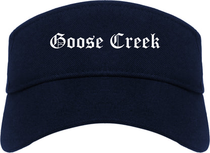Goose Creek South Carolina SC Old English Mens Visor Cap Hat Navy Blue