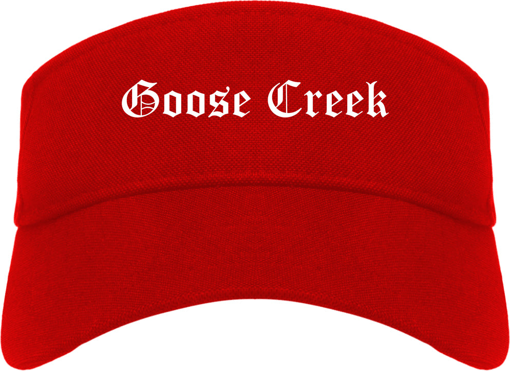 Goose Creek South Carolina SC Old English Mens Visor Cap Hat Red