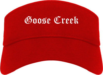 Goose Creek South Carolina SC Old English Mens Visor Cap Hat Red