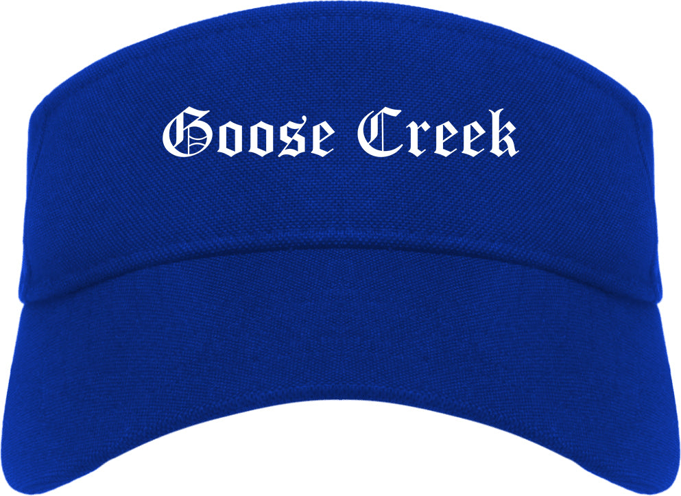 Goose Creek South Carolina SC Old English Mens Visor Cap Hat Royal Blue