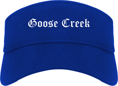 Goose Creek South Carolina SC Old English Mens Visor Cap Hat Royal Blue