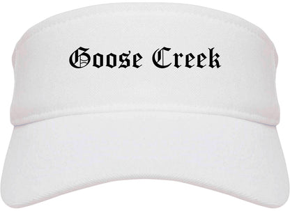Goose Creek South Carolina SC Old English Mens Visor Cap Hat White
