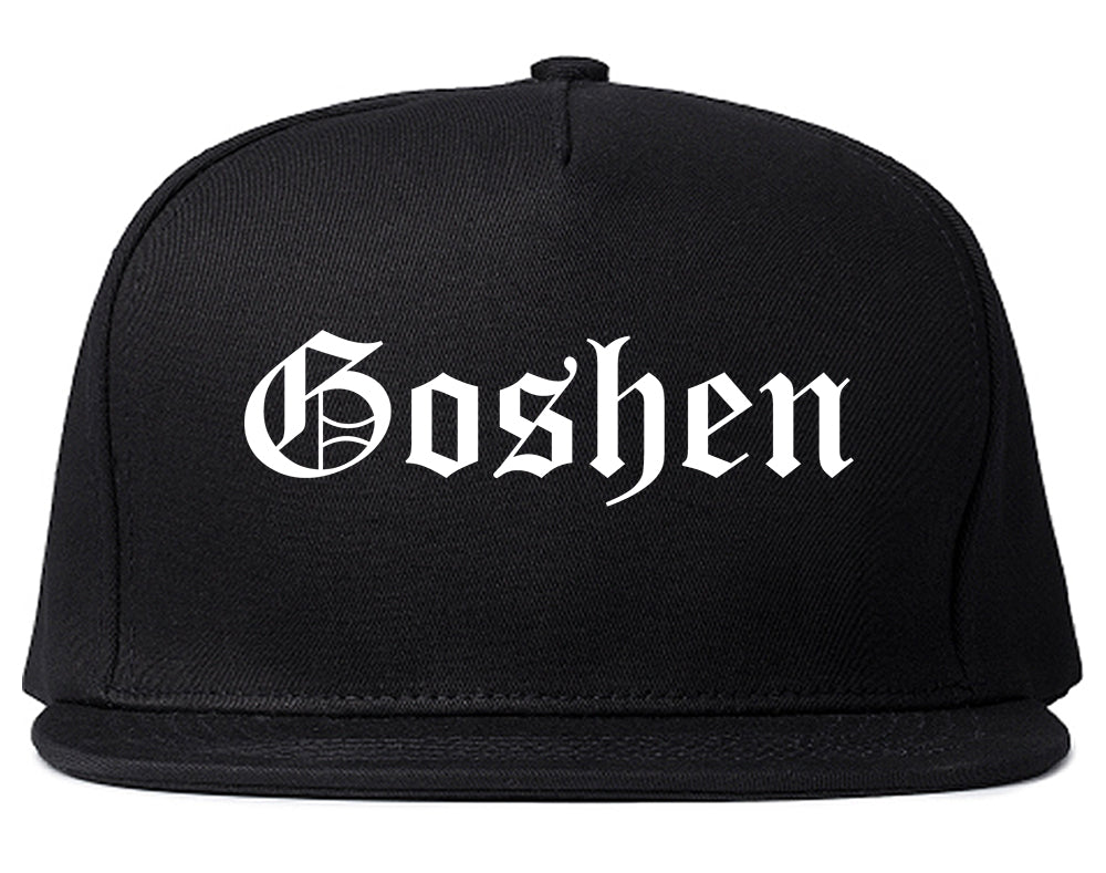 Goshen New York NY Old English Mens Snapback Hat Black