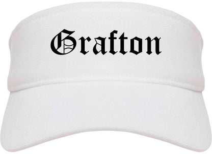 Grafton West Virginia WV Old English Mens Visor Cap Hat White