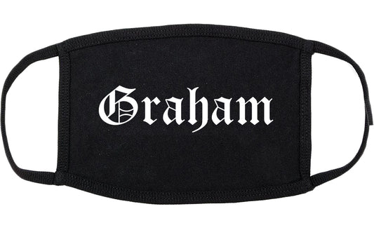 Graham Texas TX Old English Cotton Face Mask Black