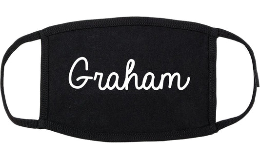 Graham Texas TX Script Cotton Face Mask Black