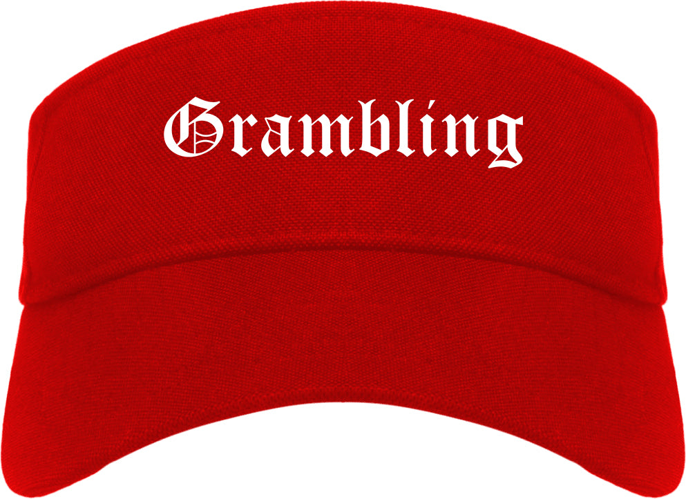 Grambling Louisiana LA Old English Mens Visor Cap Hat Red