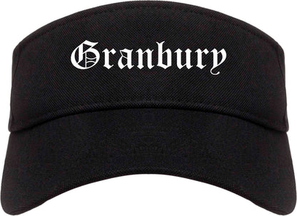 Granbury Texas TX Old English Mens Visor Cap Hat Black
