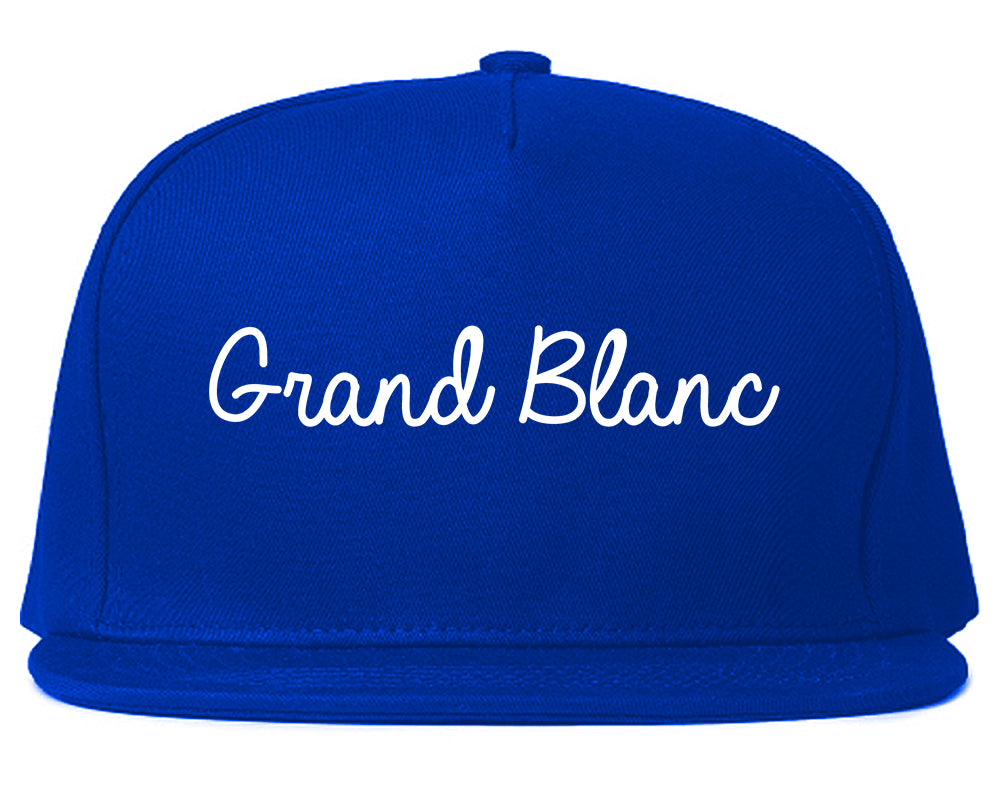 Grand Blanc Michigan MI Script Mens Snapback Hat Royal Blue