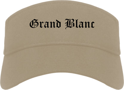 Grand Blanc Michigan MI Old English Mens Visor Cap Hat Khaki