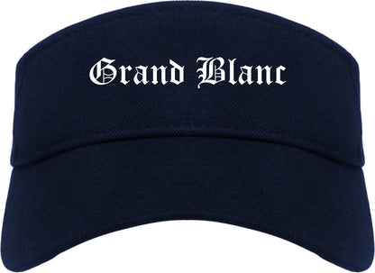 Grand Blanc Michigan MI Old English Mens Visor Cap Hat Navy Blue